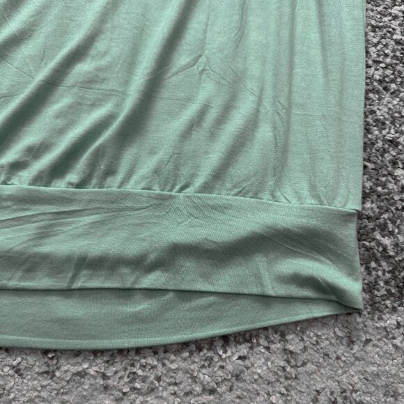 DJT FASHION (M) Green Blue Mint Pleated Tee Scoop Blouson Top Aqua Dusty Jade - Picture 9 of 11